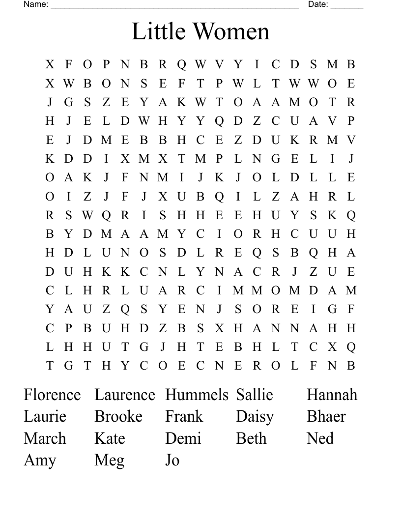 Little Women Word Search