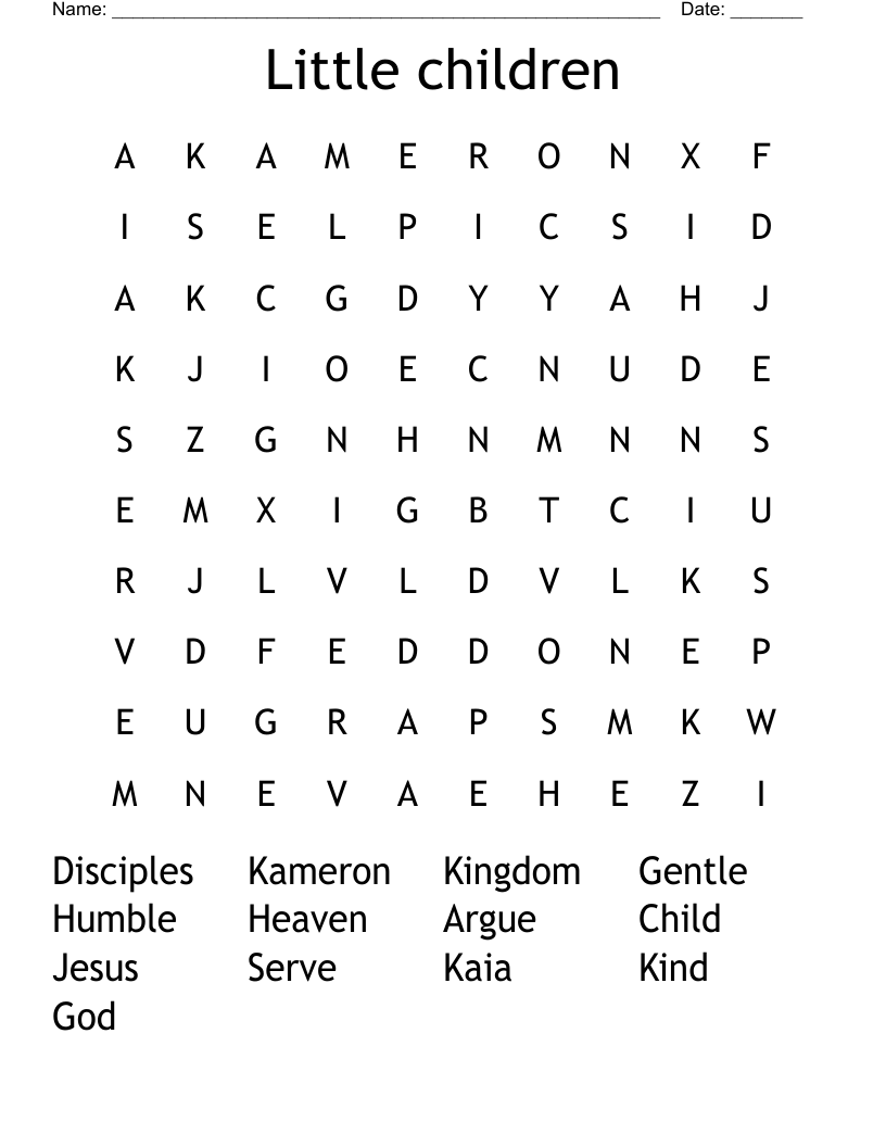 Little children Word Search