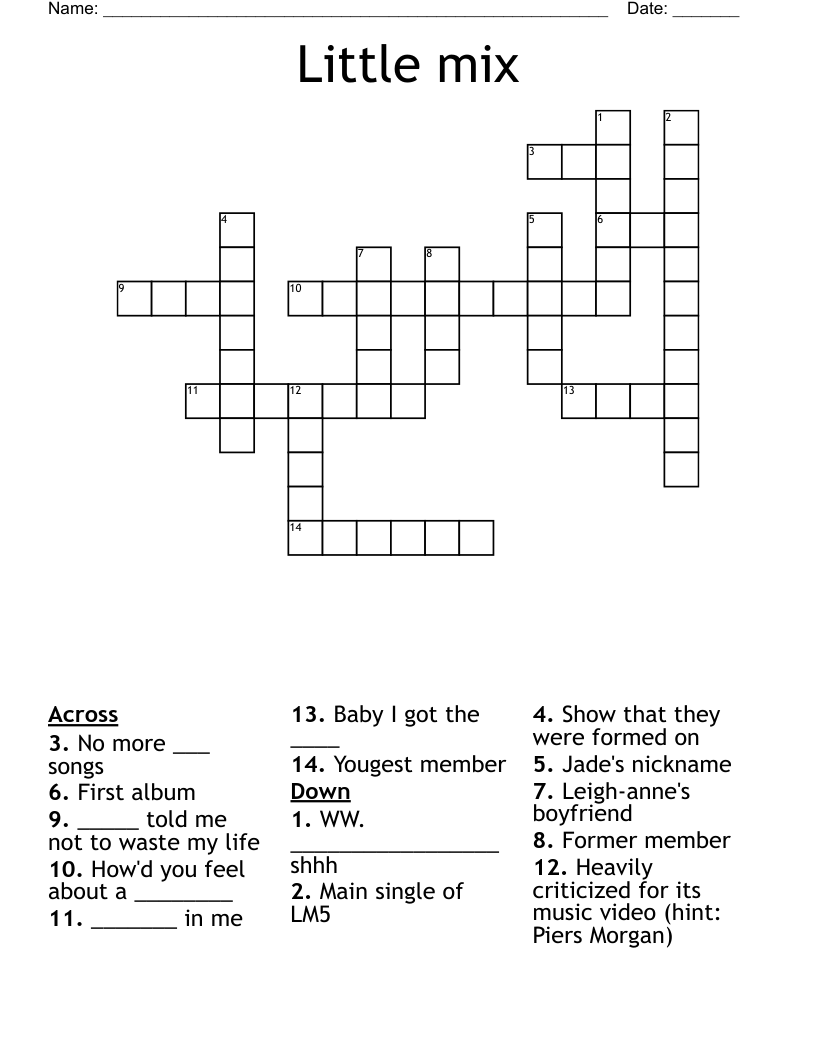 Little mix Crossword