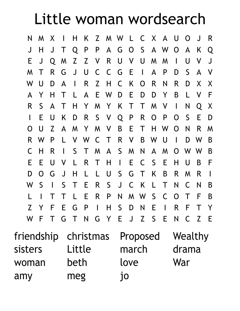 Little woman wordsearch 