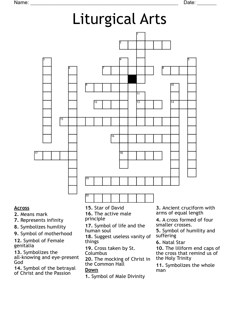 Liturgical Arts Crossword