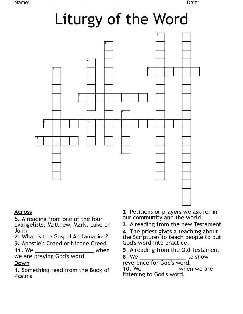 Liturgy of the Word Crossword