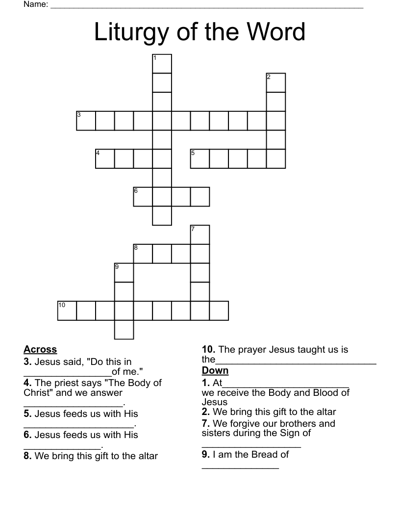 Liturgy of the Word Crossword