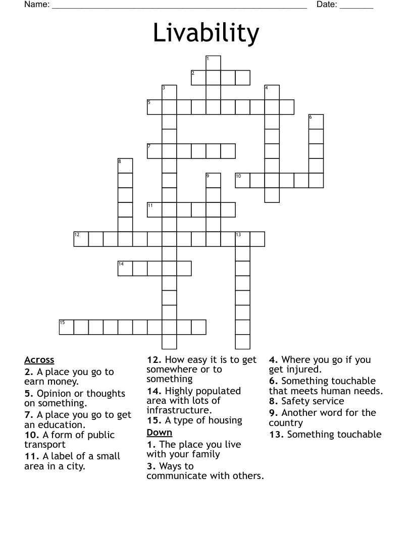 Livability  Crossword
