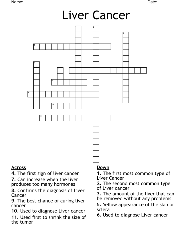 Liver  Cancer Crossword
