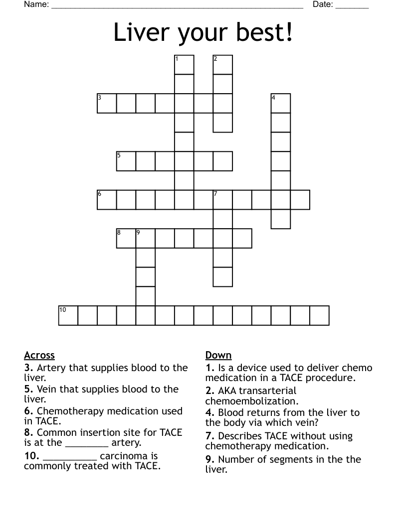 Liver your best! Crossword