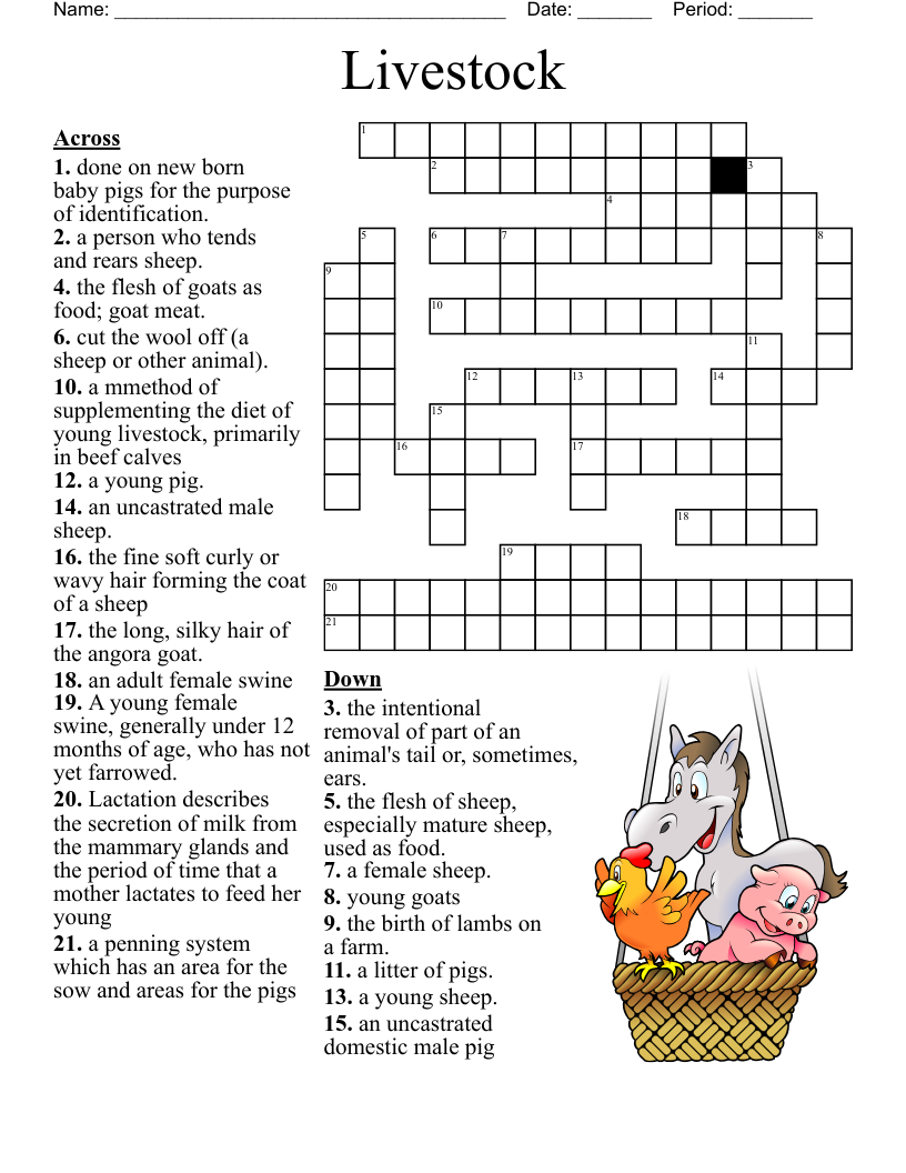 Livestock Crossword