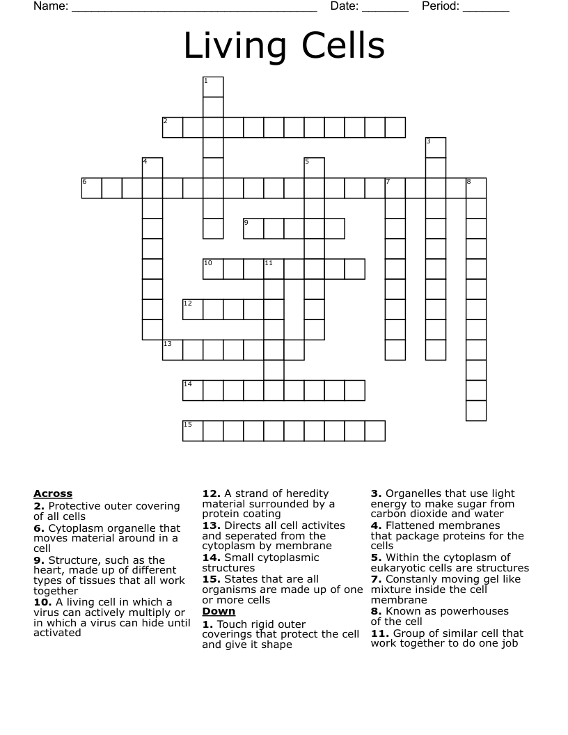 Living Cells Crossword