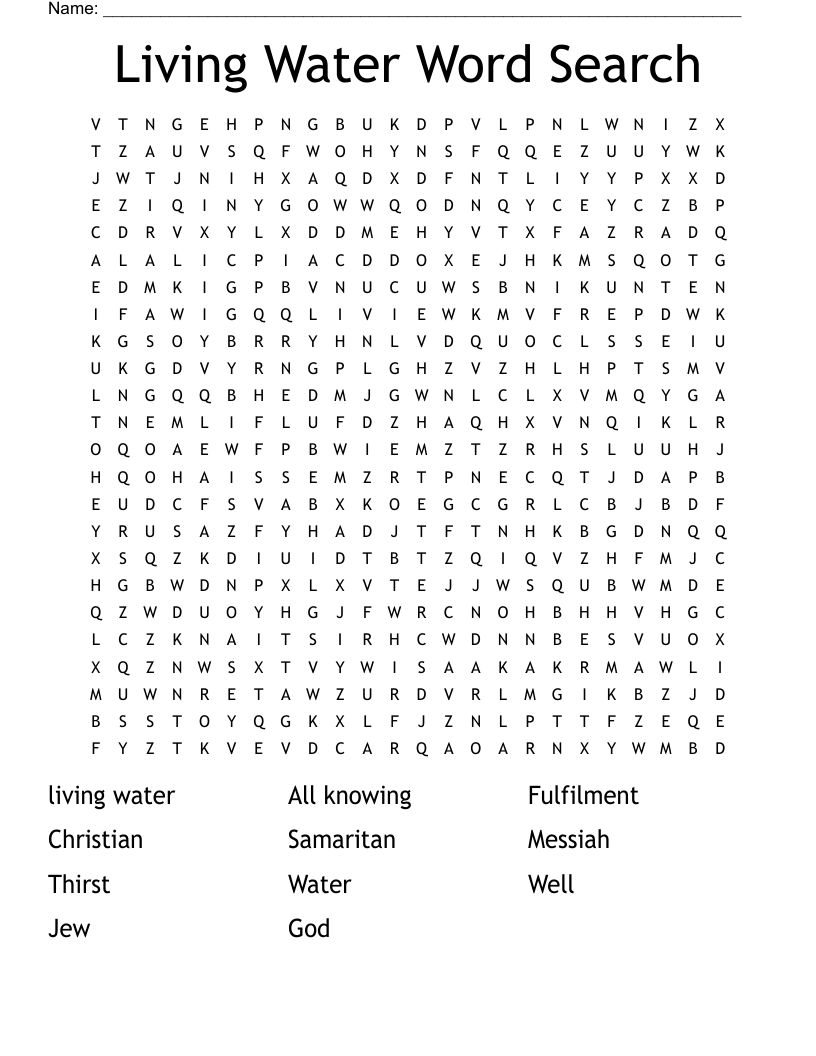 Living Water Word Search