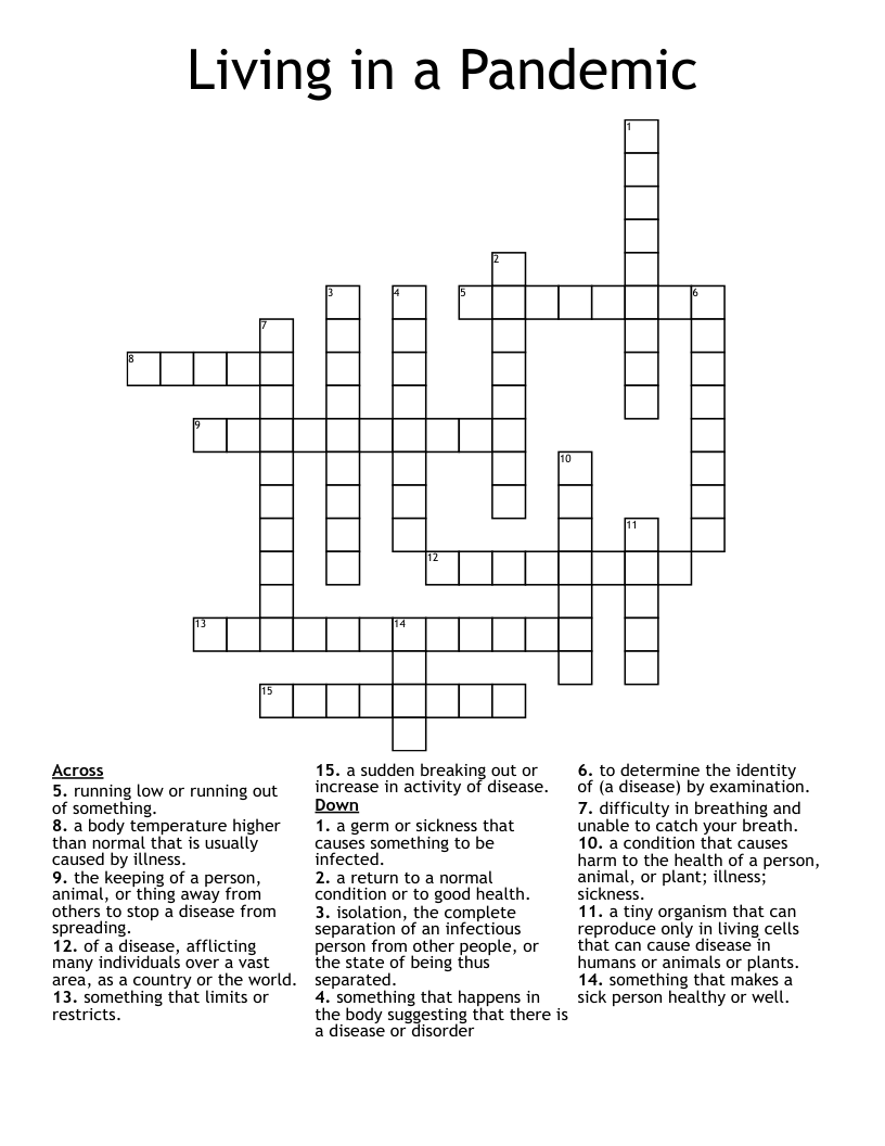 Living in a Pandemic Crossword