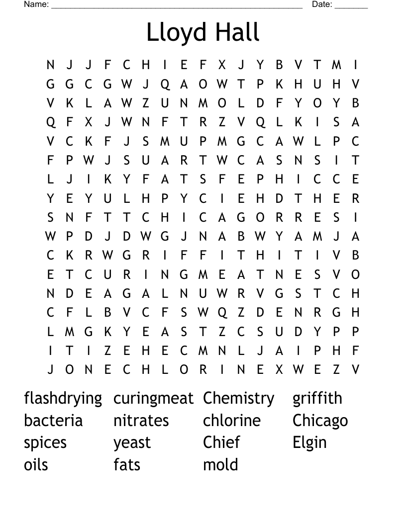 Lloyd Hall  Word Search