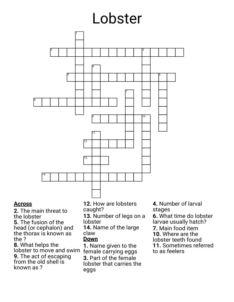 Lobster Crossword
