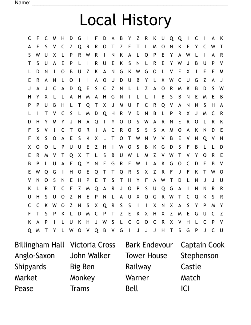 Local History Word Search