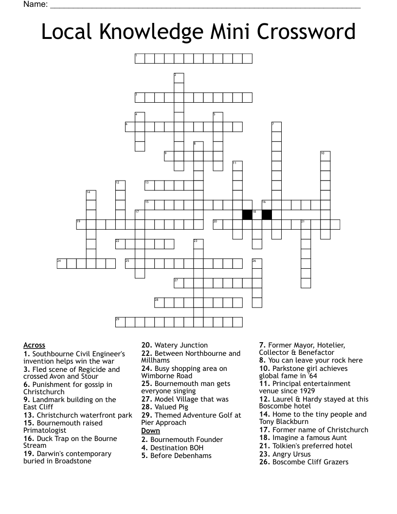 Local Knowledge Mini Crossword