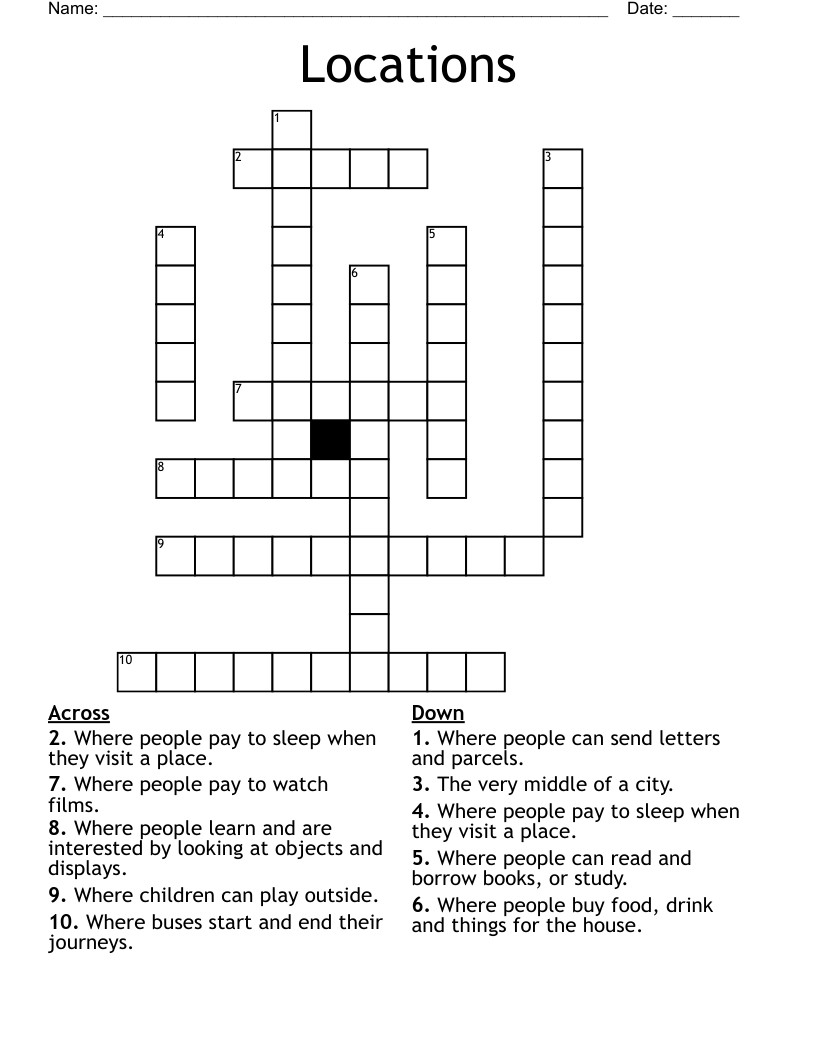 Locations Crossword