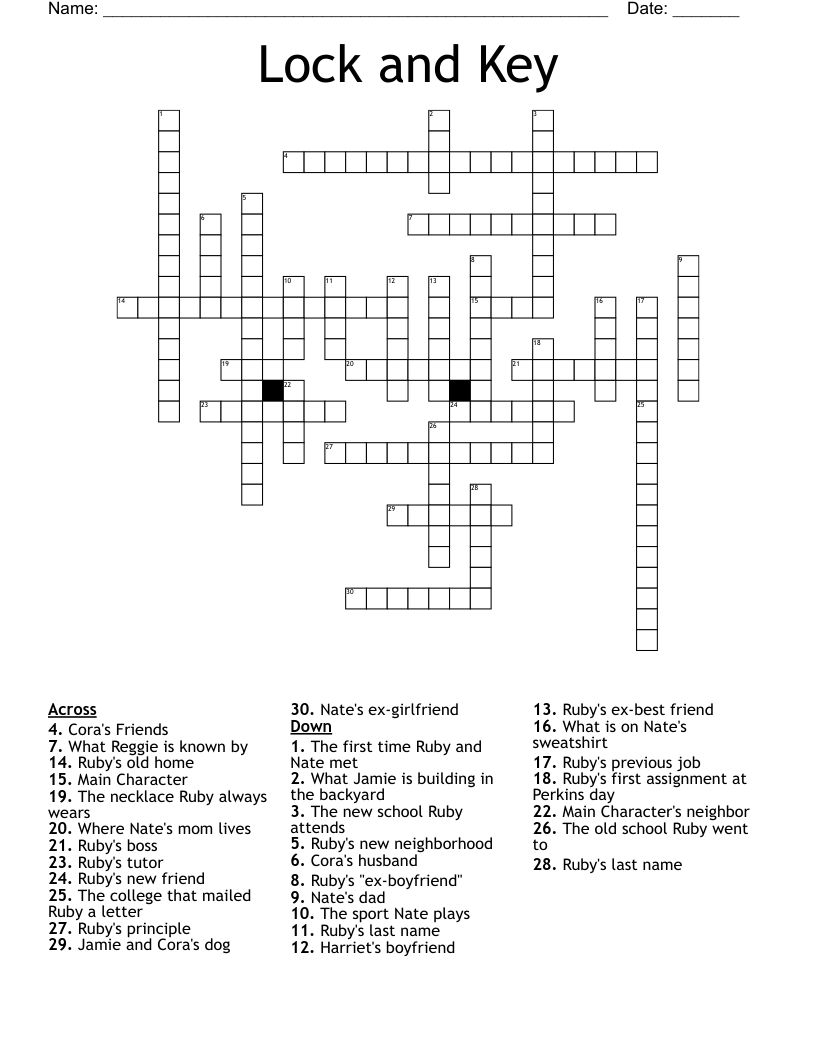 Lock and Key Crossword