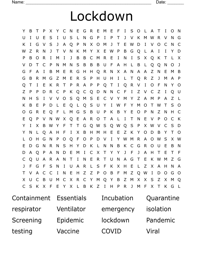Lockdown Word Search
