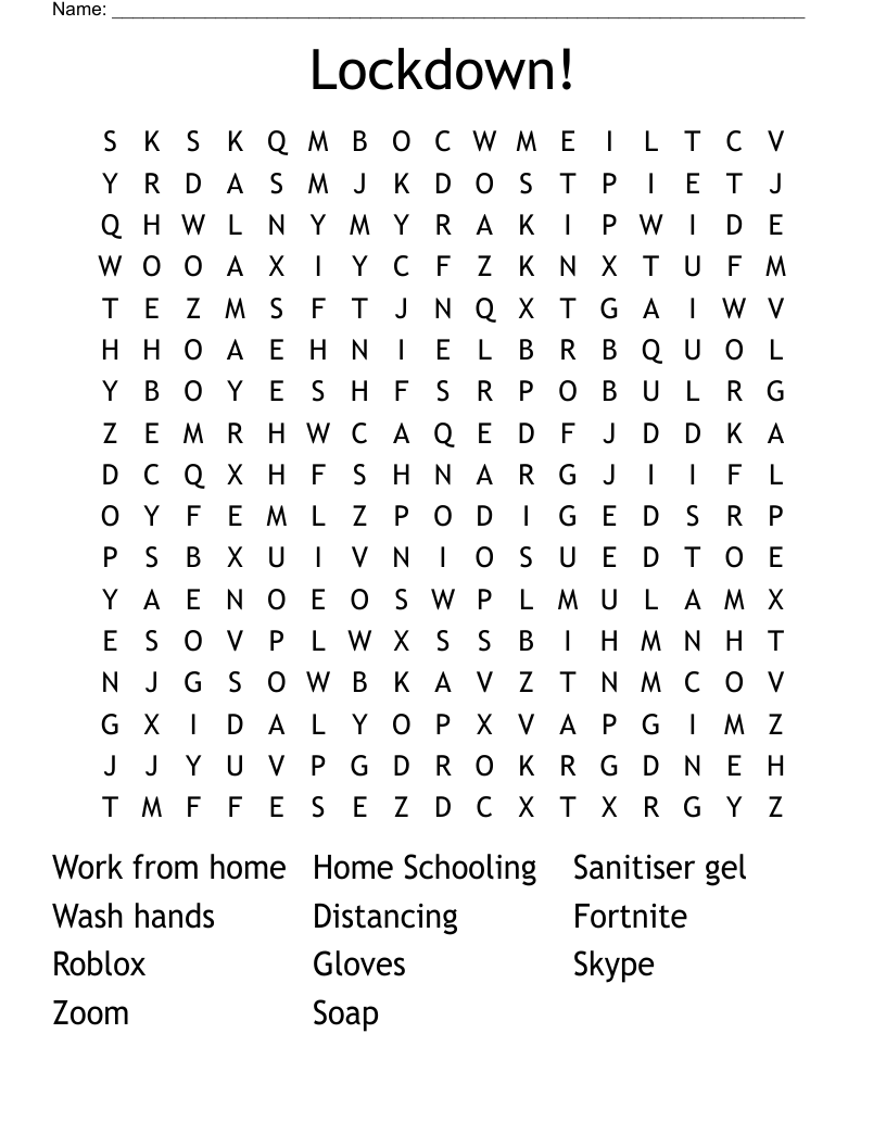 Lockdown! Word Search