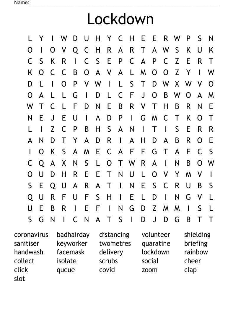 Lockdown Word Search