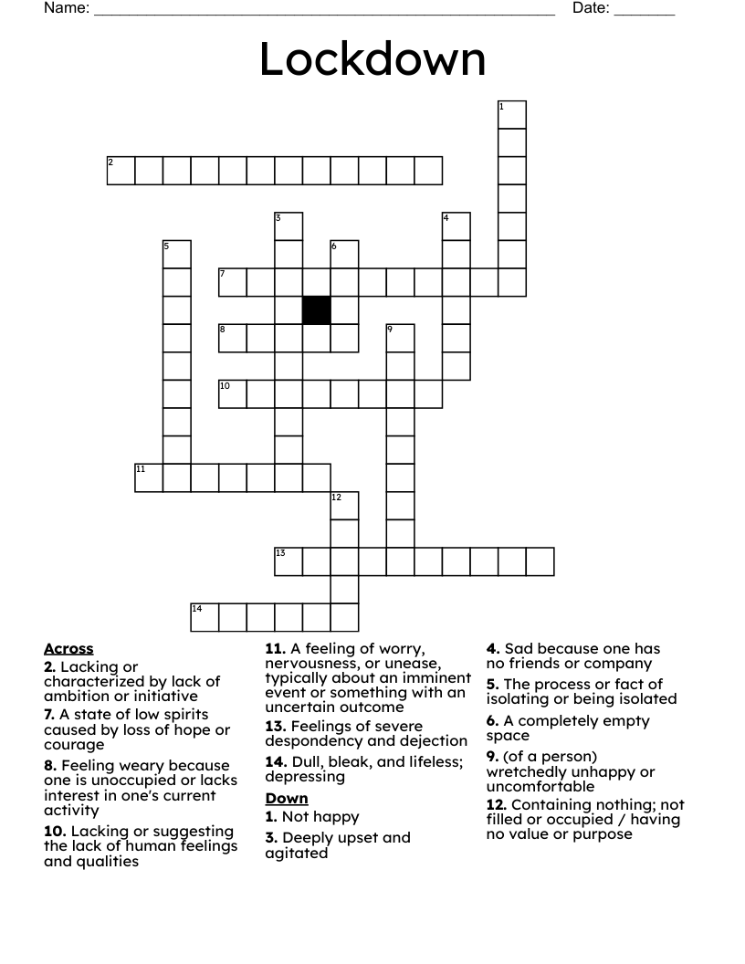 Lockdown Crossword
