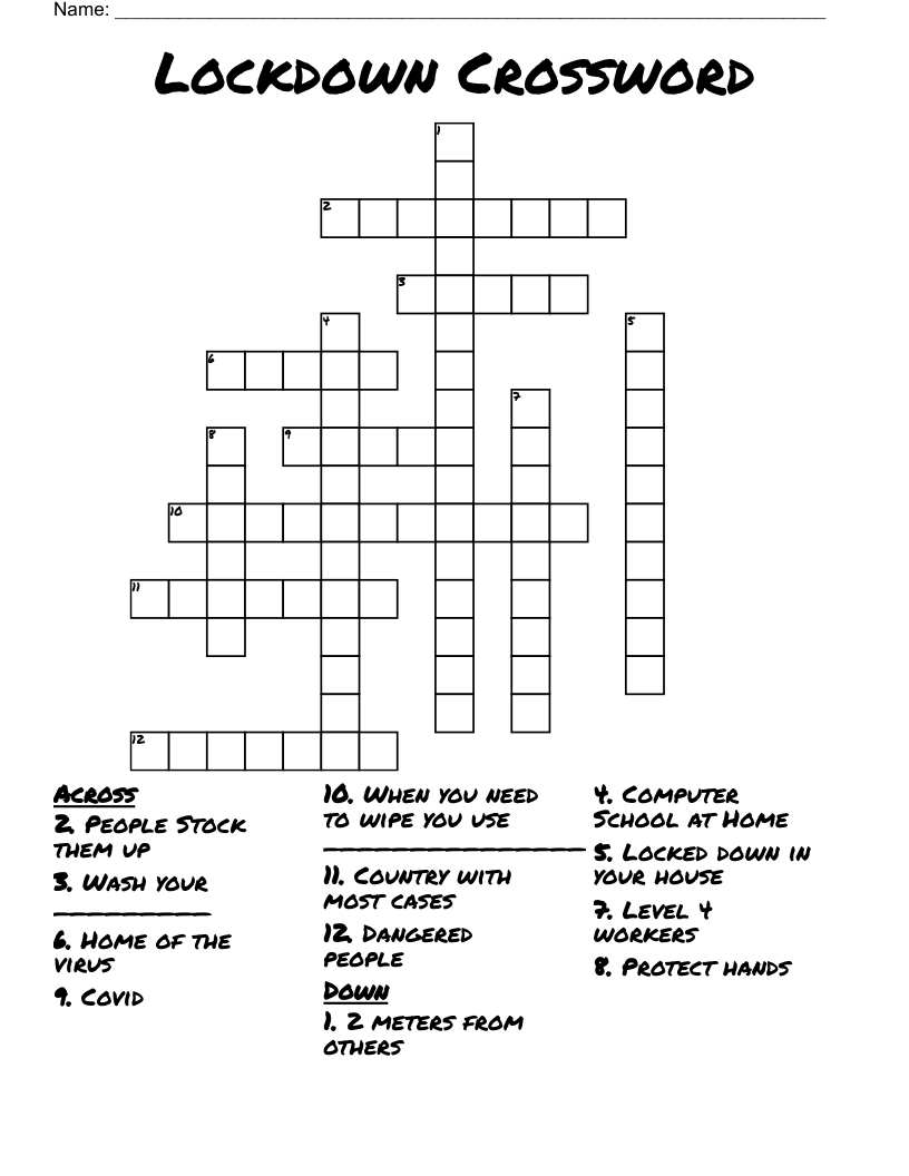 Lockdown Crossword