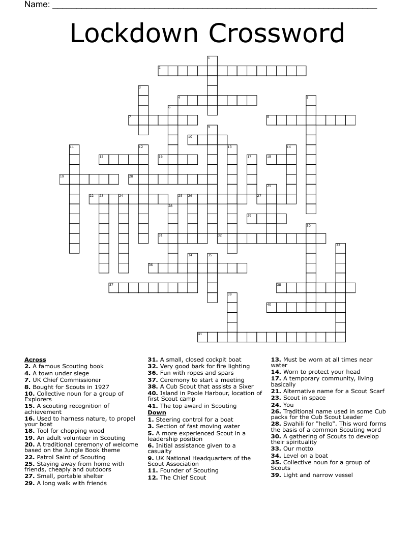 Lockdown Crossword