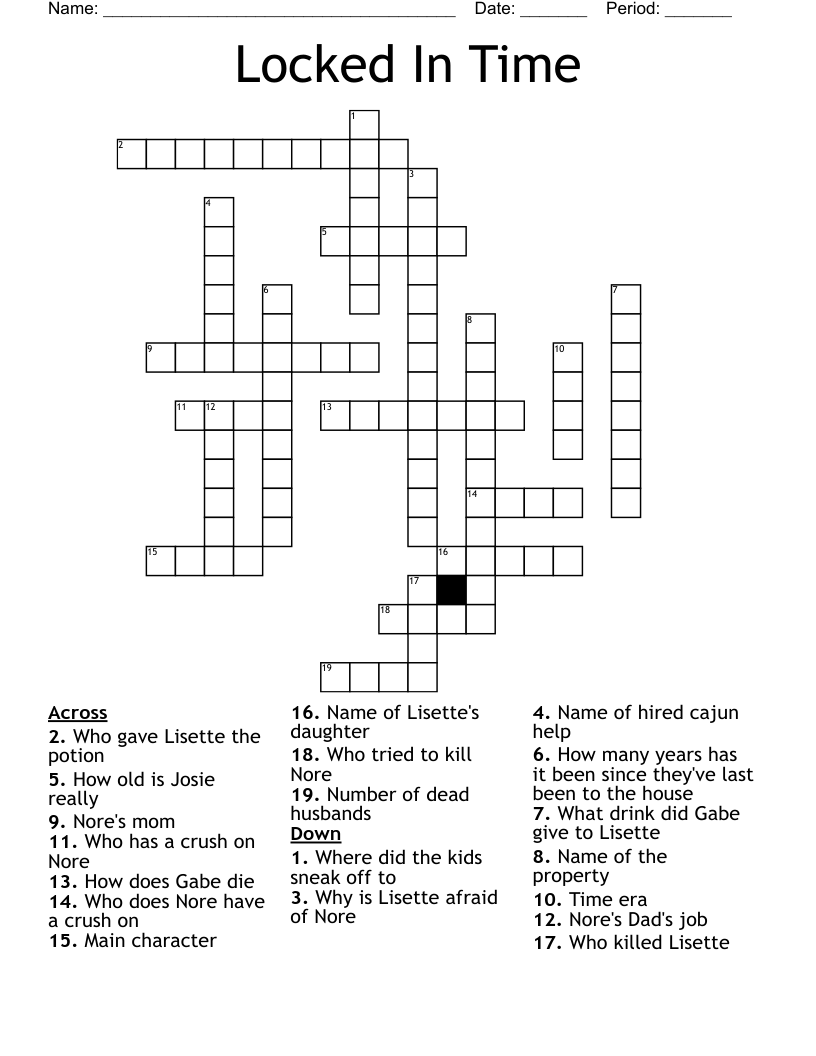 Locked In Time Crossword