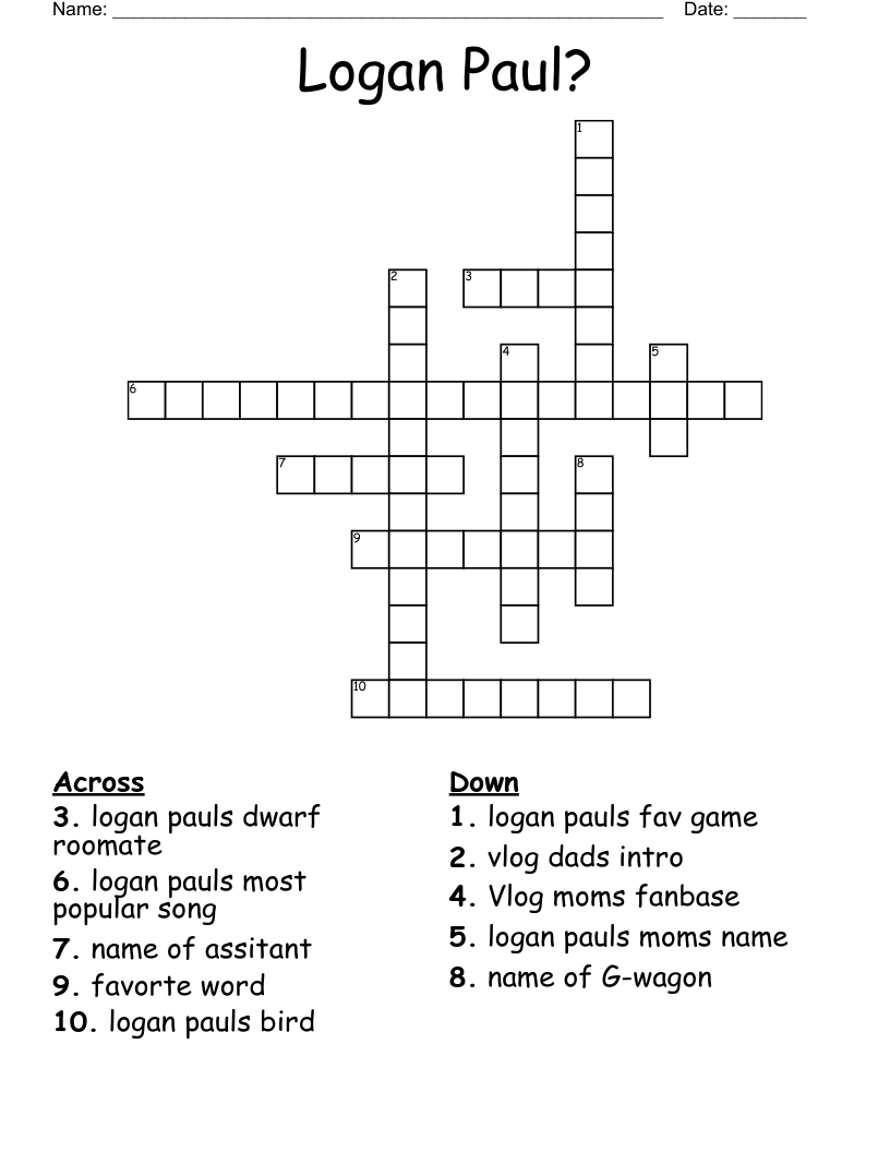 Logan Paul? Crossword