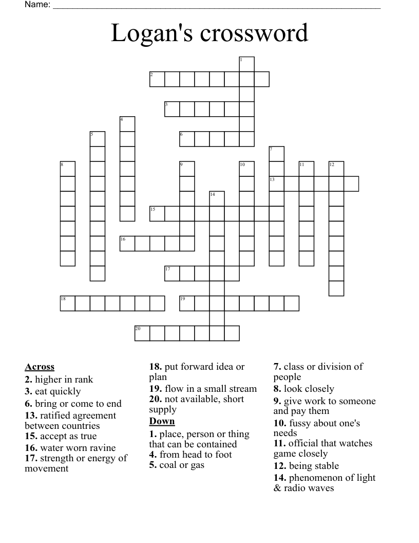 Logan's crossword