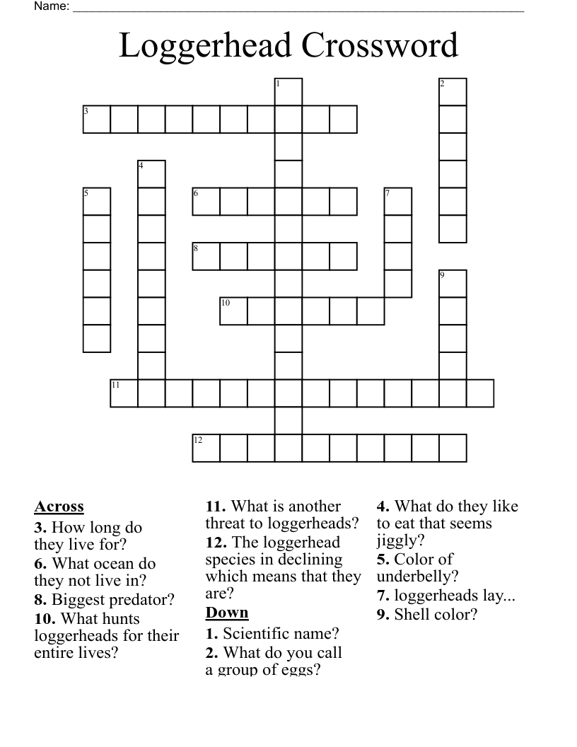 Loggerhead Crossword