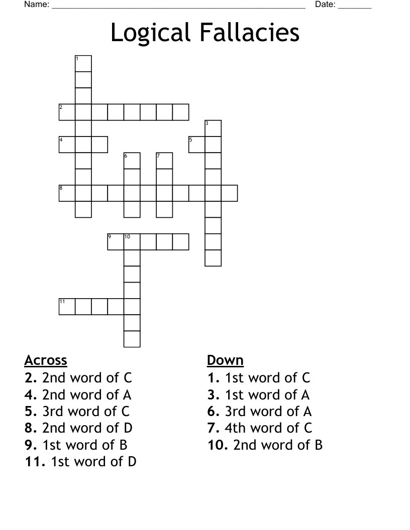 Logical Fallacies  Crossword