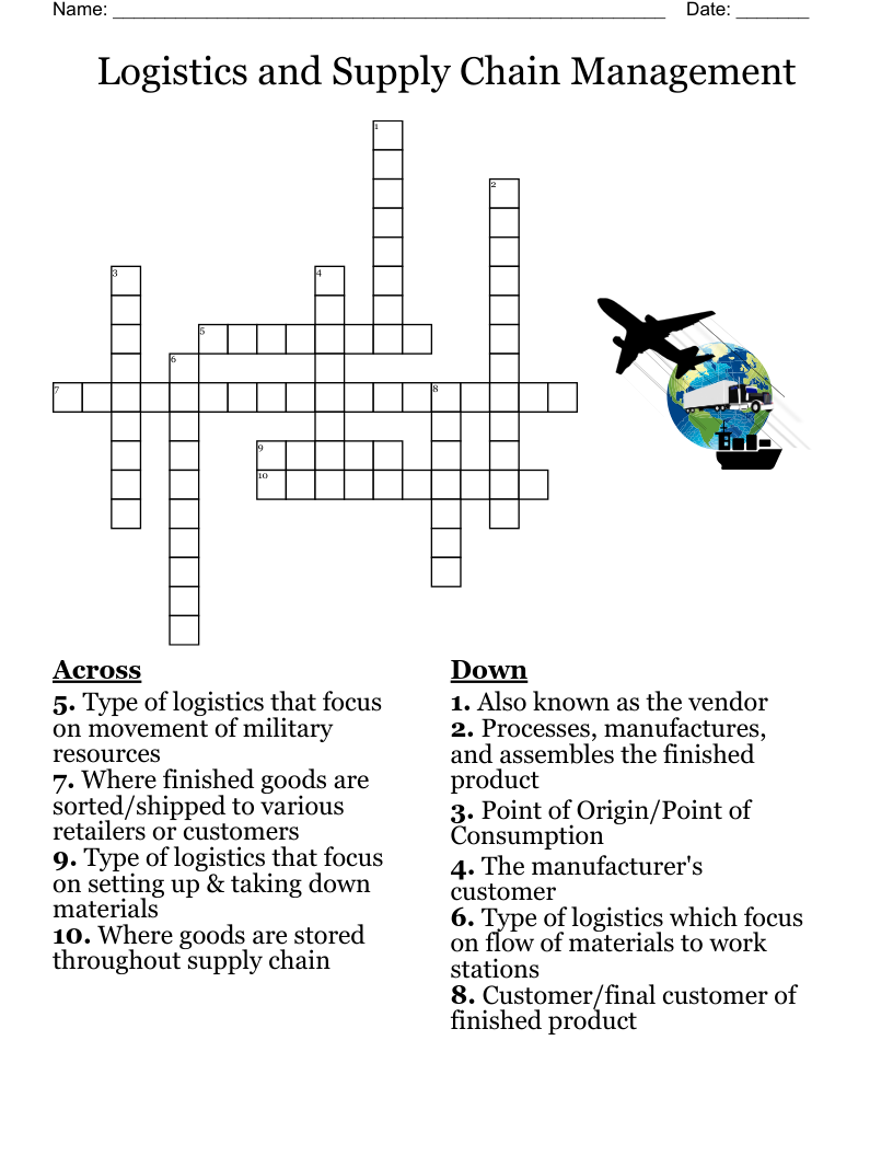 Logistics and Supply Chain Management  Crossword
