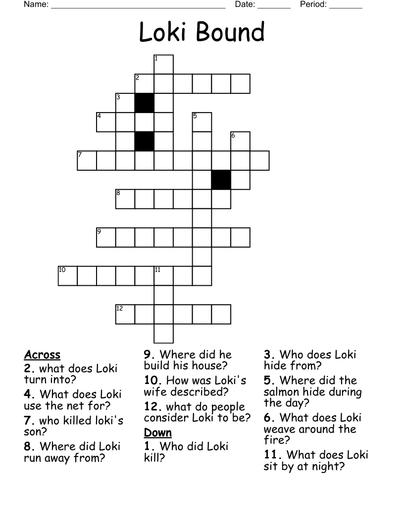 Loki Bound Crossword
