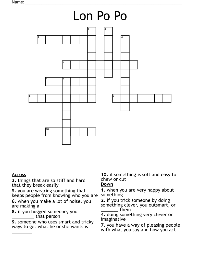 Lon Po Po Crossword