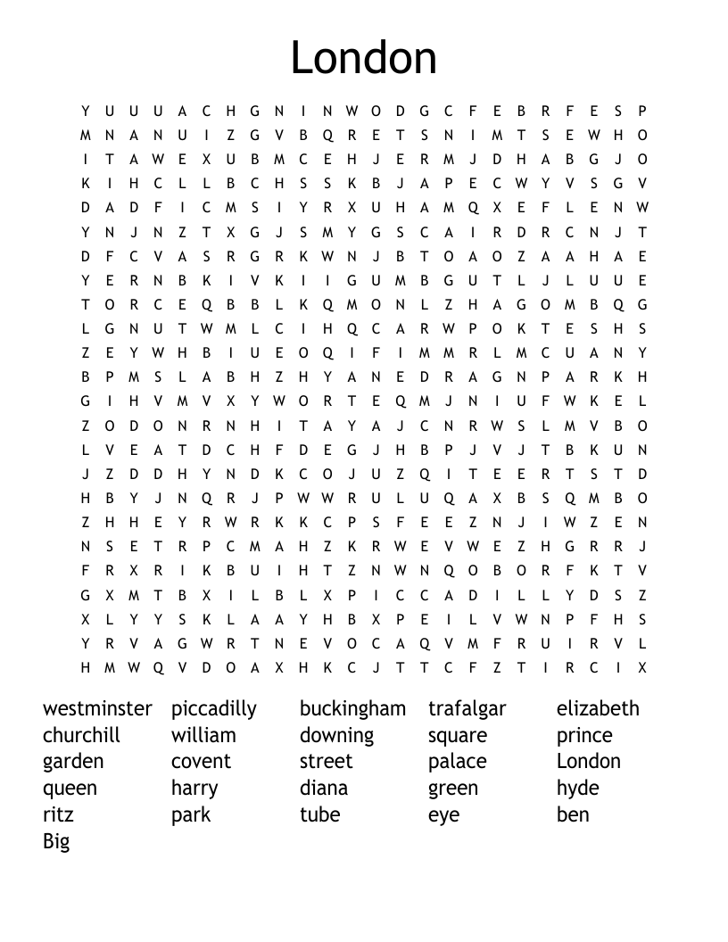 London Word Search
