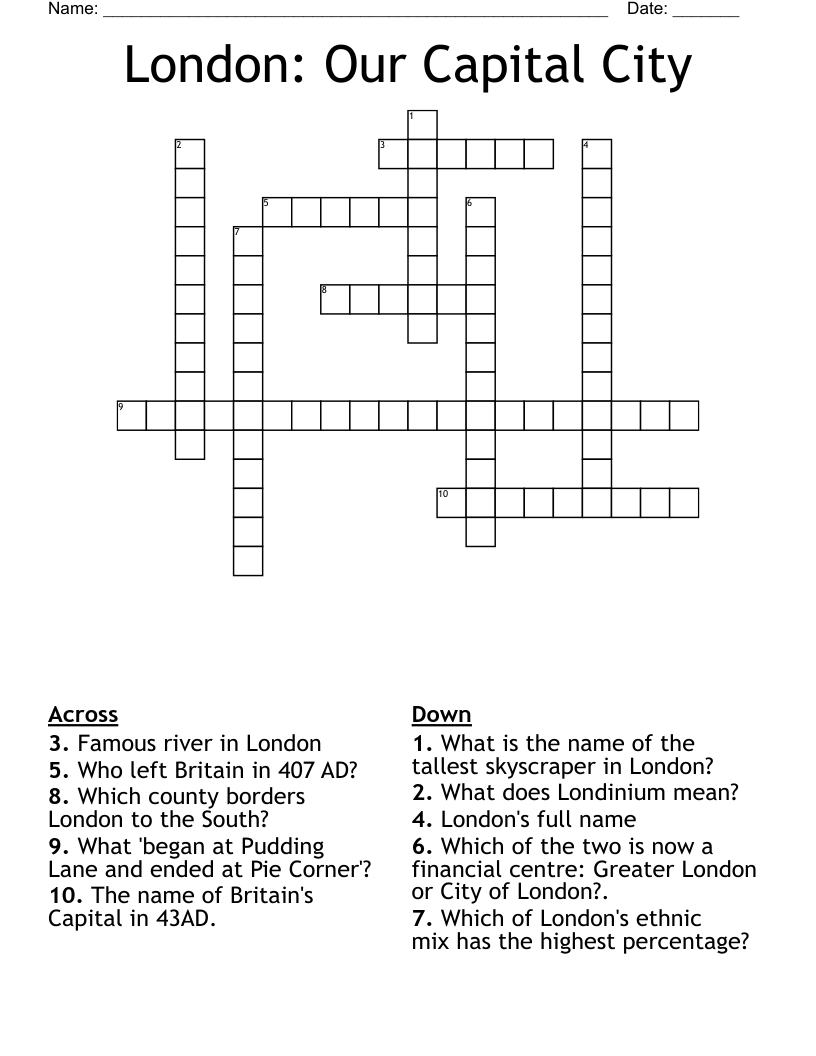 London: Our Capital City Crossword