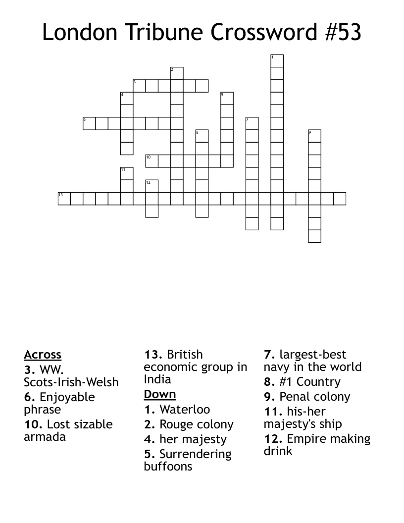 London Tribune Crossword #53