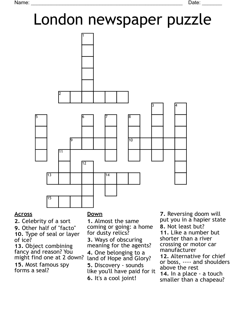 London newspaper puzzle
