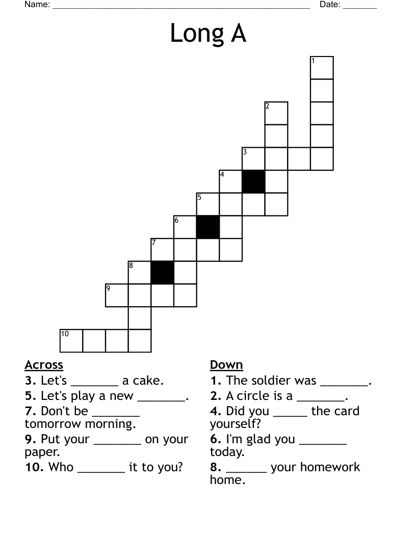 Long A Crossword