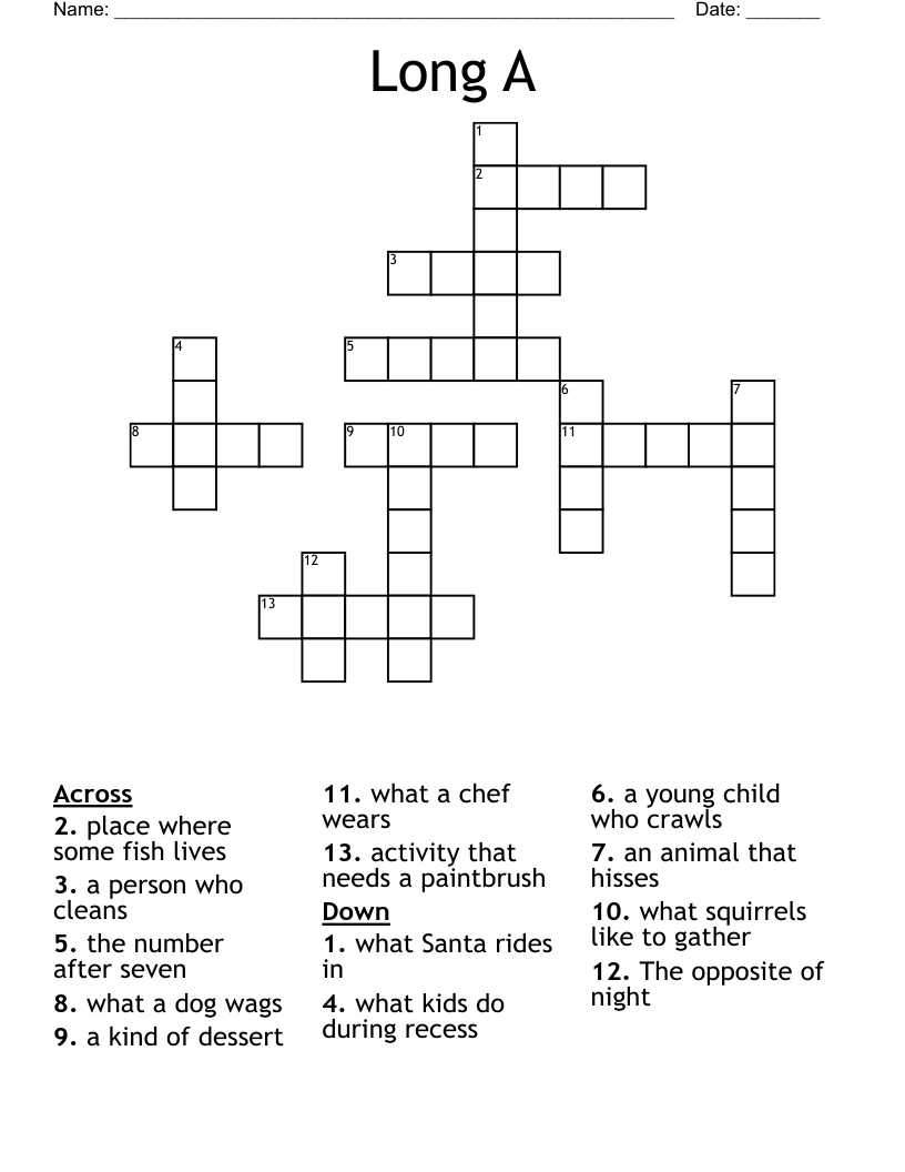 Long A Crossword