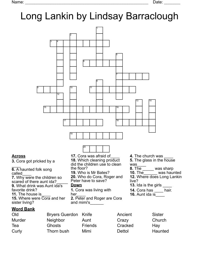 Long Lankin by Lindsay Barraclough Crossword