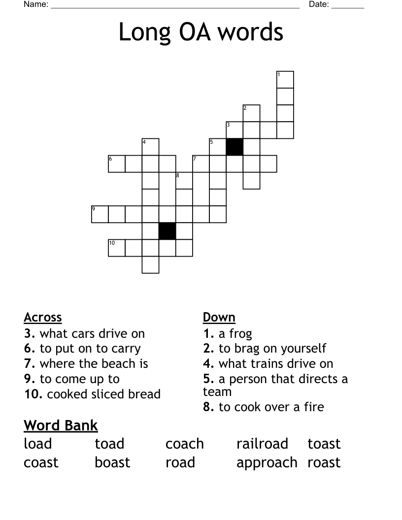 Long OA words Crossword