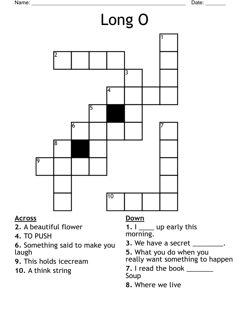 Long O Crossword