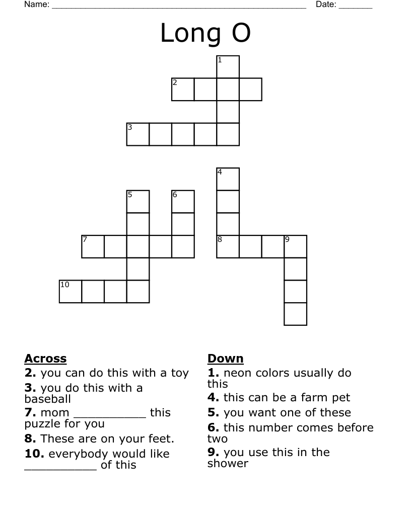 Long O Crossword