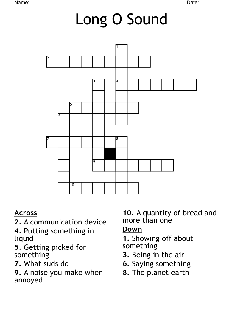 Long O Sound Crossword