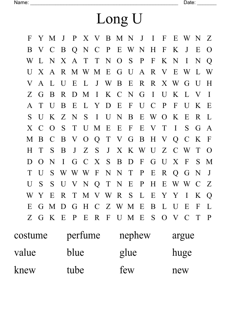 Long U Word Search