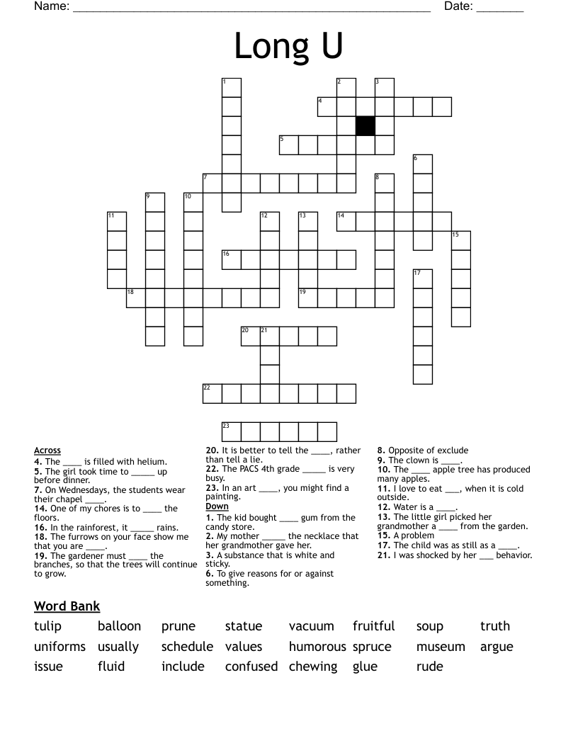 Long U  Crossword