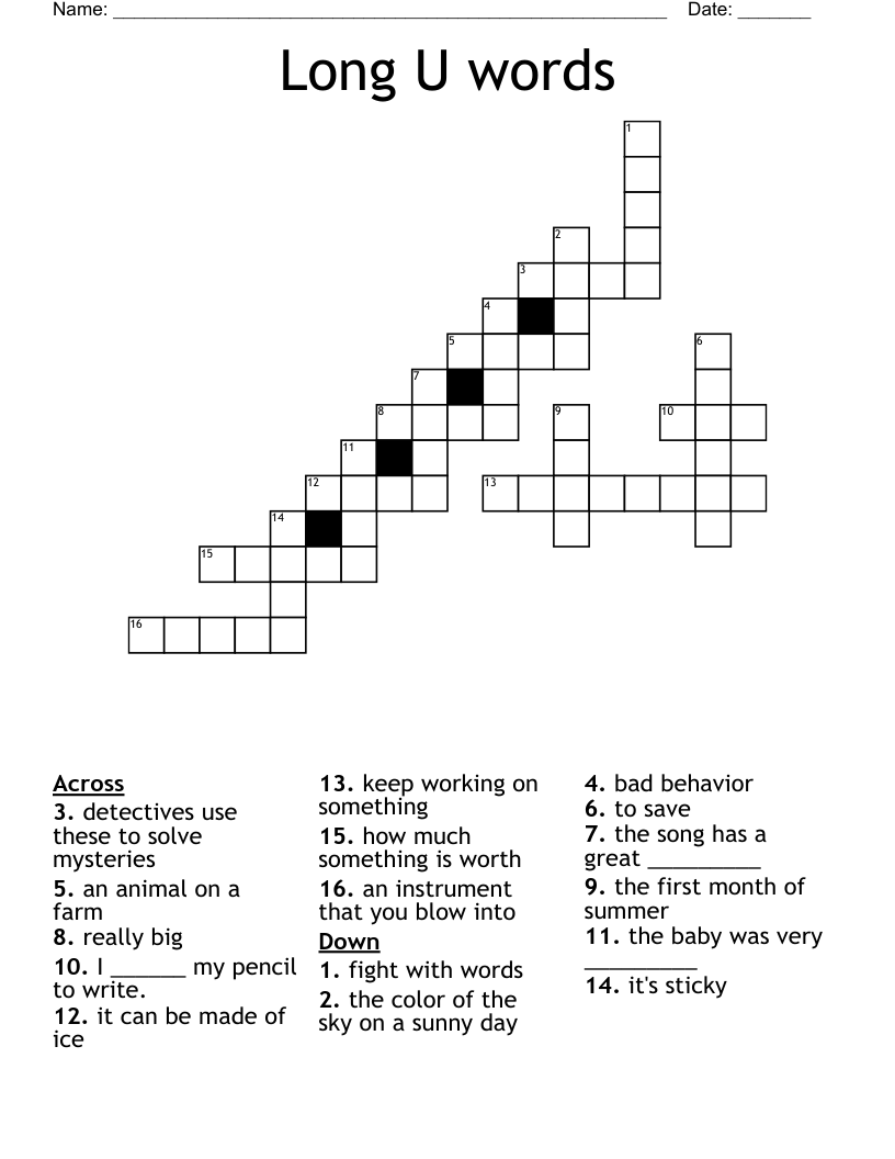 Long U words Crossword