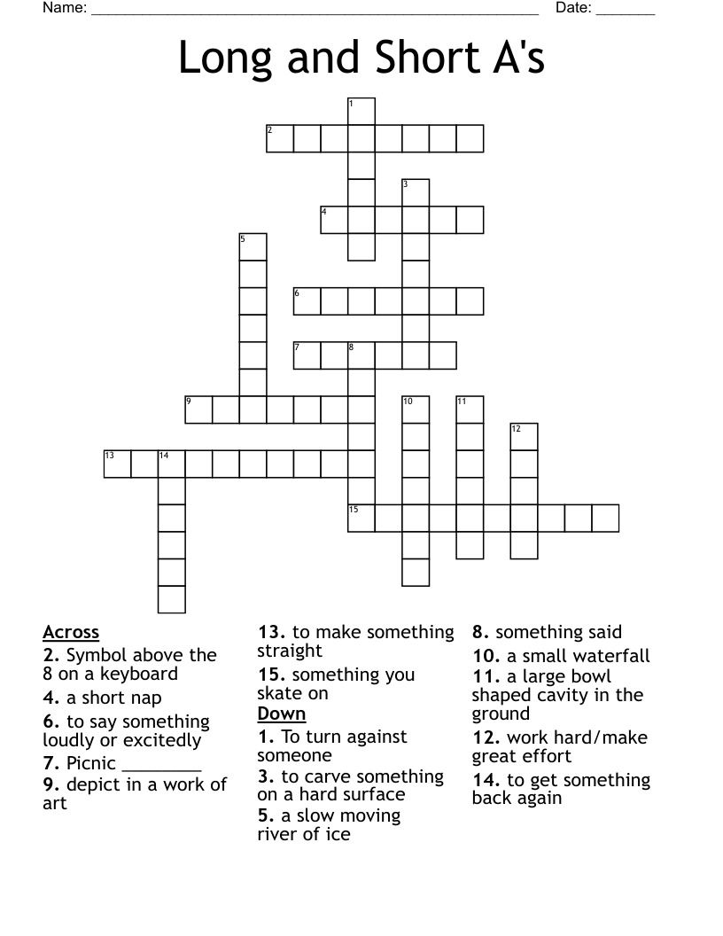 Long and Short A's Crossword
