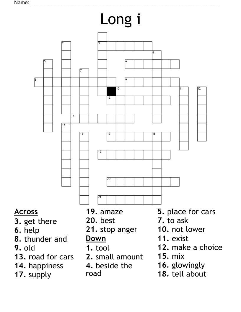 Long i Crossword